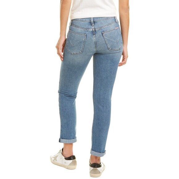 Hudson Blair High-Rise Straight Crop Jeans in Mid-Blue Wash, Size 27 - Picture 2 of 7